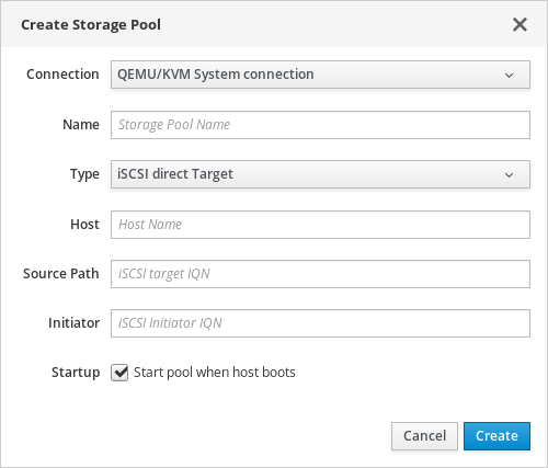 iSCSI direct storage pool