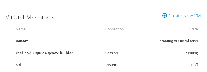 Machines VM creating